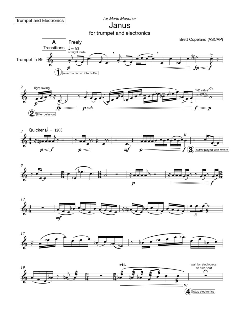 Janus for Trumpet and Electronics