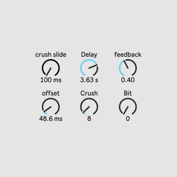 Max/MSP stereo crush delay